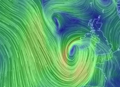 The current wind picture off Ireland.