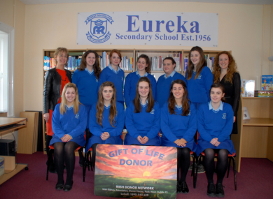 Back: Ms Caroline O' Reilly (principal) Elizabeth Corbally, Clodagh Martin, Leona Smith, Carol Mahon, Grace Quinn, Colette Cronin (teacher)
Front: Lucy Herward, Aoife Flattery, Clare Bradley, Úna Farnan, Caoimhe Fox.