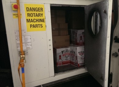 Vodka found in air conditioning unit in a van.