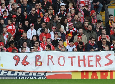 Liverpool fans observe a minutes silence in memory of the Hillsborough disaster (file photo).