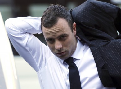 Oscar Pistorius arrives at court in Pretoria