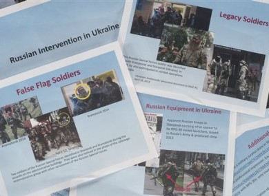 The State Department has released images of soldiers in eastern Ukraine that it says are Russian forces.