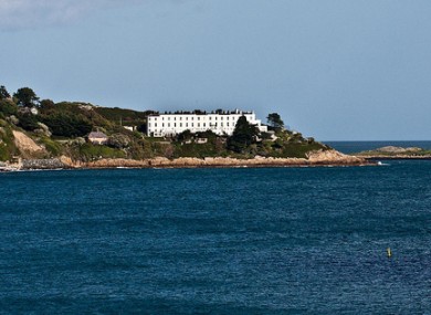 Sorrento House seen at the far right of Sorrento Terrace in this view from Killiney Beach.