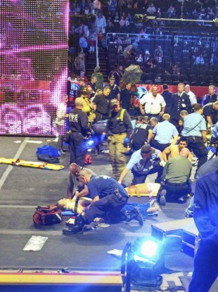 Emergency services attend the scene at the Rhode Island circus.