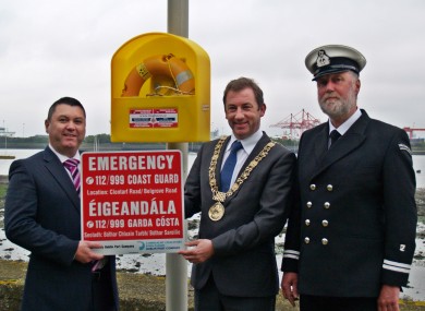 Left to right: Pat Ward, Dublin Port Company’s Head of Corporate Services, Lord Mayor of Dublin, Oisín Quinn. Paul Cooper, Deputy Officer in Charge, Irish Coast Guard - Howth Station.