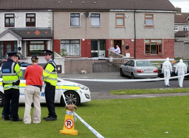 Gardai and forensics at the scene of a shooting on Croftwood Grove in Ballyfermot on Saturday.