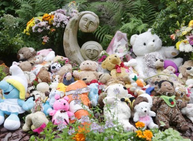 Tributes left at the 'angels plot' in Bessborough House in Cork.