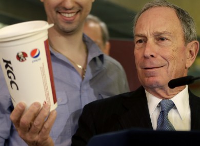 Former NYC mayor Michael Bloomberg with a fizzy drink.