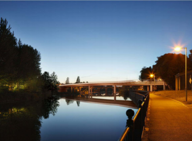 A computer generated graphic of the planned bridge.