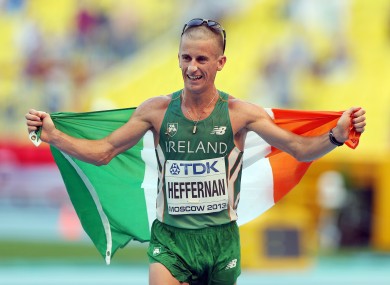 Ireland's Rob Heffernan last year won gold at the World Championships.