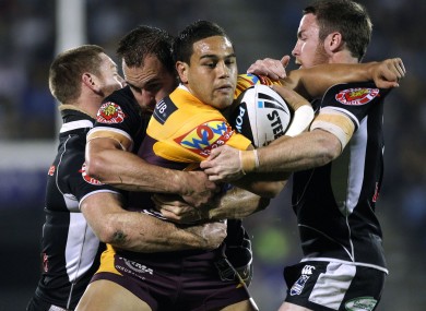 Te'o in Brisbane Broncos' colours back in 2010.