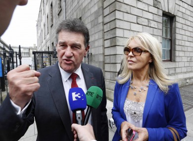 Jackie Lavin and Bill Cullen at the Four Courts to support Michael O'Flynn this week.