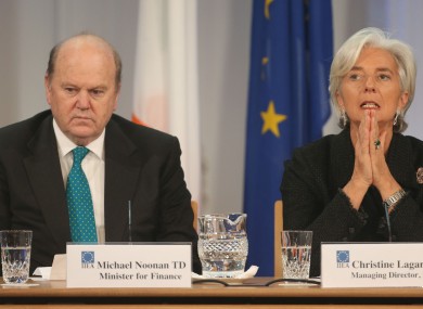 Finance Minister Michael Noonan and then IMF Managing Director Christine Lagarde in 2013.