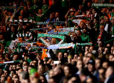 Ireland fans in full voice at Celtic Park.