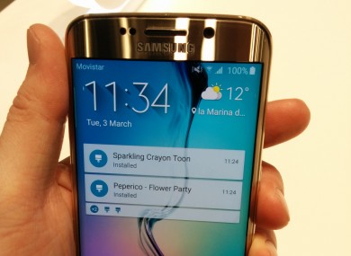 The Samsung Galaxy S6 Edge.