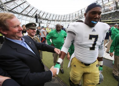 Notre Dame played in the Aviva in 2012.