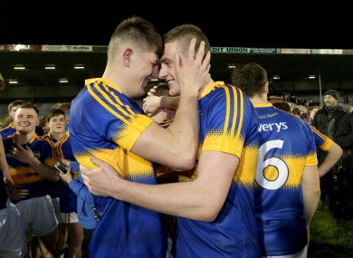 Tipperary's Steven O'Brien and Ian Fahey celebrate their Munster U21 final win last week.