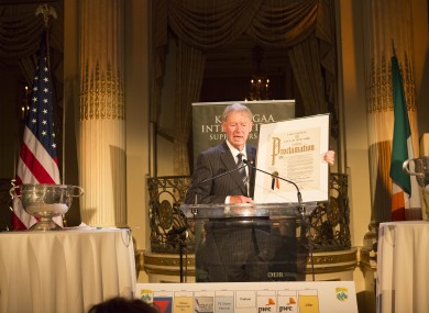 Mícheál Ó Muircheartaigh received a formal Proclamation from the City of New York.