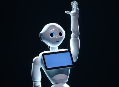 Pepper being revealed at a press conference last year.