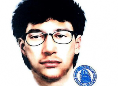 Police sketch of a man who left a backpack near the shrine shortly before the explosion.
