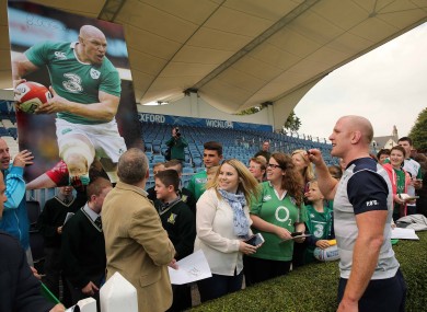 Sizing it up: Paul O'Connell after training at the RDS as Ireland finish off preparations ahead of the Rugby World Cup.