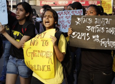 A protest against violence against women in Kolkata, India earlier this year