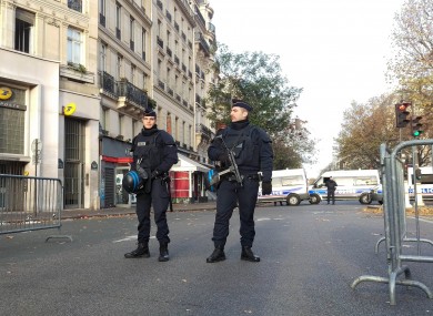 Police activity by the Bataclan concert hall this morning.