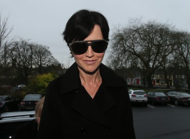 Dolores O'Riordan arrives at Ennis District Court today.