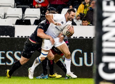 Kearney goes over to score his first try.