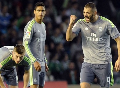 Real Madrid striker Karim Benzema was on target this evening.