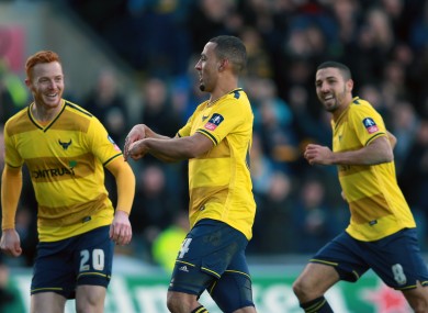 Oxford United goalscorer Kemar Roofe.