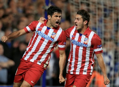 Atletico Madrid's Diego Costa (left) celebrates with team-mate Koke.
