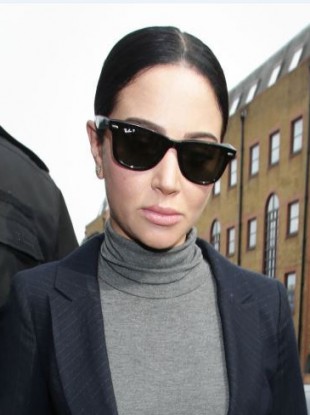 The singer outside court today.