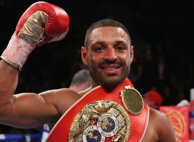 Brook celebrates his win over Kevin Brizier.
