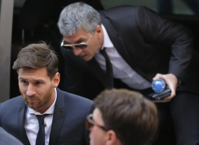 Messi arriving in court last month.