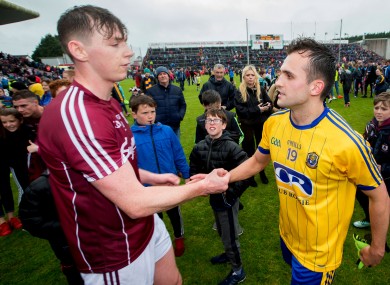 Galway's Thomas Flynn and Roscommon's Donie Smith after last Sunday's game.