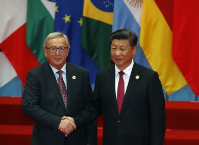 European Commission President Jean-Claude Juncker and China's President Xi Jinping.