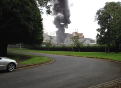 The scene at Naas Hospital this afternoon