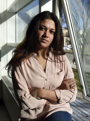 New York student Naila Amin, 26, who was forced, at the age of 15, to marry her 28-year-old cousin in Pakistan, who beat and mistreated her.