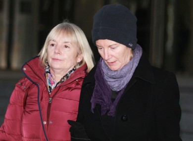 Bernadette Scully, right, outside court last week
