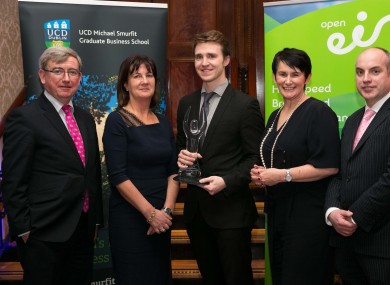Professor Ciarán Ó hÓgartaigh, Dean, UCD College of Business; Emer Gilvarry, Chair, Business Journalist Awards Judging Panel; Paul O’Donoghue of Fora.ie/The Journal.ie; Carolan Lennon, Managing Director, open eir (sponsor); Donal O’Donovan, Chair of BJA.