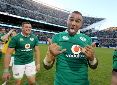 Simon Zebo pictured after Ireland's famous win over the All Blacks.