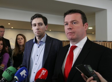 Simon Harris and Alan Kelly pictured in 2015