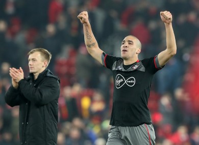 Southampton's Oriol Romeu (right) and James Ward-Prowse celebrate after the EFL Cup semi-final.
