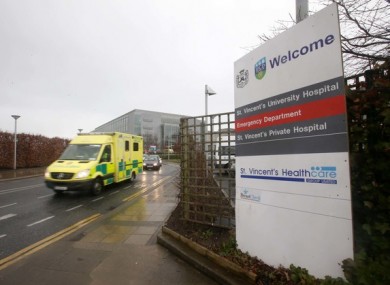 File photo of the entrance to St Vincents Hospital in Dublin.