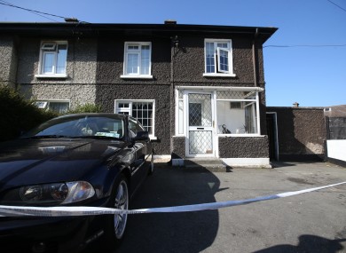The scene at the house in Monkstown yesterday.