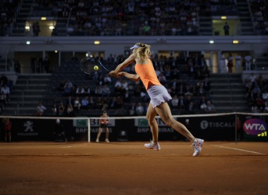 Sharapova in action at the French Open.