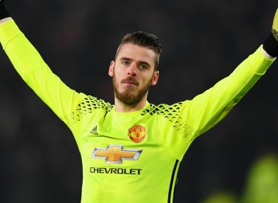Manchester United goalkeeper David De Gea.