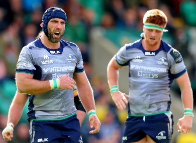 Connacht skipper John Muldoon during their recent defeat to Northampton.