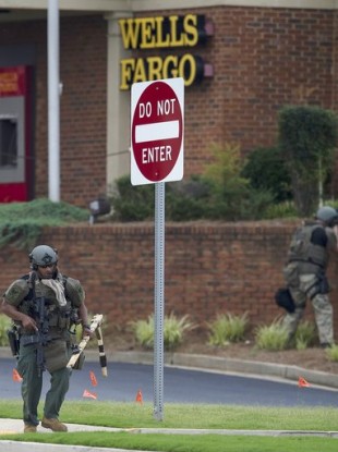 Standoff outside the bank
